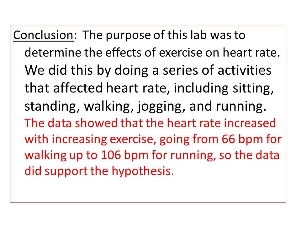 The effects of exercise on pulse rate